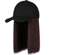 Berretto con Capelli Cap Parrucca sintetica Estensioni dei capelli Parrucche for capelli for donna Berretto da baseball Hip Hop regolabile in fibra ad alta temperatura Bob corto dritto Berretto per Pa