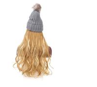 Berretto con Capelli Capelli sintetici Donna Inverno Caldo Mantenere i capelli Extension Cappelli Parrucche for le donne Colori Capelli mossi Berretto per Parrucca(2)
