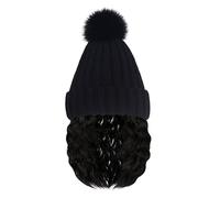 Berretto con capelli legati per donne, cappello lavorato a maglia con parrucca integrata, morbidezza traspirante senza bordi, accessorio invernale per il tempo libero e il viaggio quotidiano