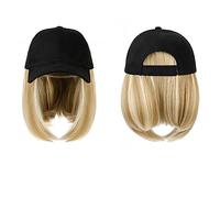 Berretto con Extension per Capelli da Donna Berretto da baseball Parrucca Cappello sintetico con capelli Parrucca Naturalmente Cappello con parrucca Parrucche Parrucche Bobo Donna regolabile Parrucca