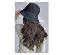 Berretto con Extension per Capelli da Donna Berretto for parrucca da donna, berretto for parrucca marrone e nero, berretto for parrucca ondulato, parrucca in fibra sintetica resistente al calore dall'