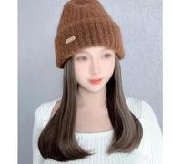 Berretto con Extension per Capelli da Donna Berretto for parrucca for cappello lavorato a maglia, berretto for parrucca da donna, parrucca in fibra sintetica resistente al calore dall'aspetto naturale
