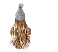 Berretto con Extension per Capelli da Donna Capelli sintetici Donna Inverno Caldo Mantenere i capelli Extension Cappelli Parrucche for le donne Colori Capelli mossi Parrucca da Cappello per Donna(Colo