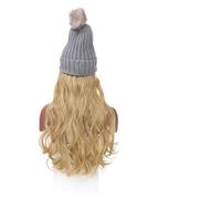 Berretto con Extension per Capelli da Donna Capelli sintetici Donna Inverno Caldo Mantenere i capelli Extension Cappelli Parrucche for le donne Colori Capelli mossi Parrucca da Cappello per Donna(Colo