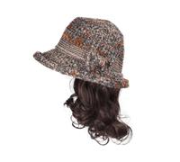 Berretto con Extension per Capelli da Donna Cuffia for parrucca ondulata, parrucca da donna, cuffia for parrucca marrone e nera, parrucca in fibra sintetica resistente al calore dall'aspetto naturale,