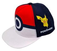Berretto con Pikachu, design Pokeball, blu navy e rosso, stile Snapback, berretto da baseball. 2. Dimensioni: 52 cm e 54 cm. Regolabile., rosso, 52