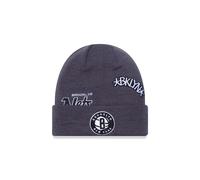 Berretto con polsini multi-toppa lavorato a maglia New Era ~ Brooklyn Nets