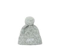 Berretto con pon-pon in misto lana a trecce Grigio chia