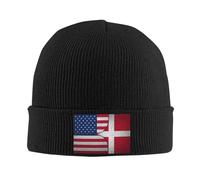 Berretto con Risvolto Denmark Flag Overlay America Flag Berretto da Corsa