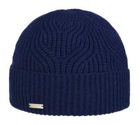 Berretto con Risvolto Merla Merino by Seeberger blu scuro One Size