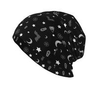 Berretto con Teschio, Cappello Lavorato a Maglia Passamontagna in Poliestere Cappello a Cuffia Slouchy Cappello da Corsa, Modello Occulto Gotico