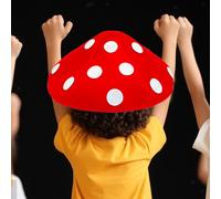 Berretto corto in peluche a forma di fungo con pois, cappello multiuso e
