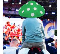 Berretto corto in peluche a forma di fungo con pois, cappello multiuso e