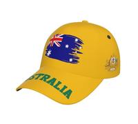 Berretto da Baseball 2024 Australia Flag Yellow 3D Trucker cap Protezione UV Cappellino da Baseball Regolabile Dad Hat per Escursionismo Gym Campeggio