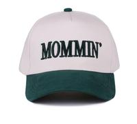 Berretto da baseball a blocchi di colore con visiera, cappello casual da camionista, scritta ricamata, cappello mamma MOMIN, cappello per la festa della mamma, Verde Rurale, Taglia unica