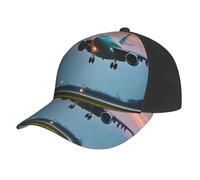 Berretto da Baseball Aereo nella Luce della Sera Cappello da Camionista Classico Cappellino da Baseball Lavato Cappello da Sole per Viaggi Hip Hop Estate 57-60Cm