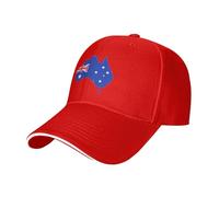 Berretto da Baseball Australia Map Flag Cappello da Baseball A Croce Caccia Traspirante Asciugatura Rapida Berretto da Sandwich, per All'Aperto, Golf, Sportivo, Campeggio, 55-59cm