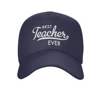 Berretto da Baseball Best Teacher Ever Birthday Appreciation Teacher's Day Vintage Cappellino Visiera Vintage Dad Hat Protezione UV Trucker cap per Running Gym Escursionismo