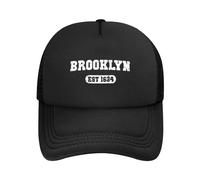 Berretto da Baseball Brooklyn EST 1634 Black Dad Hat Protezione UV Trucker cap Traspirante Cappellino Visiera per Running Campeggio Escursionismo