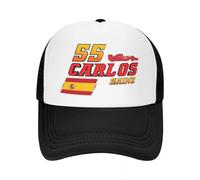 Berretto da Baseball Carlos Sainz Jr F1 Signature Graphic - Berretto Scuro Fashion Mesh s Cappello Regolabile Hip Hop Cappelli da Baseball Unisex Estivi Regali Sportivi per Le Vacanze