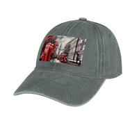 Berretto da baseball classico per papà cappello da uomo donna regolabile in cotone cappello da baseball rosso Londra Street Dad Cap per tutte le stagioni, Londra Street grigio-rosso, taglia unica