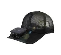 Berretto da baseball con ventola, design in rete ricaricabile, protezione UV, eccellente ventilazione, per adulti, uomini, donne, estate, pesca, Grigio scuro