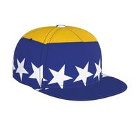 Berretto da baseball con visiera piatta, con stampa della bandiera della Bosnia ed Erzegovina, unisex, elegante cappello regolabile, per uomini e donne, nero
