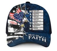 Berretto da Baseball Custom God with Name, Christianty for Jesus Cappellino da Baseball Regolabile Trucker cap Vintage Cappellino Visiera per Sport Running Escursionismo