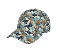 Berretto da baseball da donna e uomo, con stampa di orche assassine, regolabile, per donne e uomini, cappello sportivo per papà, nero