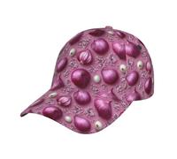 Berretto da baseball da donna e uomo, con stampa floreale a cipolla regolabile, per donne e uomini, cappello sportivo da papà nero