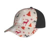 Berretto da baseball da donna e uomo, semplice dipinto con cervi e stelle, cappello regolabile per papà, cappello da baseball da camionista, da donna, da uomo, nero
