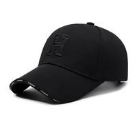 Berretto da baseball da uomo estivo da uomo e da donna Cappelli da spettacolo Volti piccoli manufatti Versione coreana Texture Pieno di grandi teste Baseball Versatile sfumature estive, Nero , Taglia