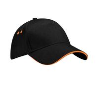 Berretto da baseball di cotone Beechfield Black/ Orange Taglia unica