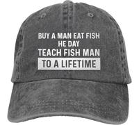 Berretto da Baseball Divertente Compra Un Uomo, Mangia Pesce Quel Giorno, insegna all'uomo a Vivere Una Vita Intera per Uomini, Cappello Divertente