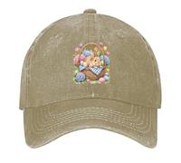 Berretto da Baseball Easter Bunny, Spring Rabbit Basket Cappello Sportivo Casuale Traspirante Cappellino da Camionista, per All'Aperto, Golf, Pesca, 55-59cm