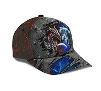 Berretto da Baseball Heart of A Wolf Dragon Crack Pattern Blue Cappello con Visiera Uomini Protezione Solare Cappucci da Golf, per Golf, Tennis, Pesca, 57-60cm