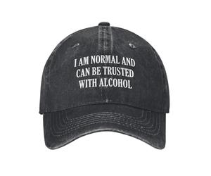 Berretto da Baseball, I Am Normal And Can Be Trusted with Alcohol Dad Hat Regolabile Trucker cap Vintage Baseball cap per Escursionismo Golf Running