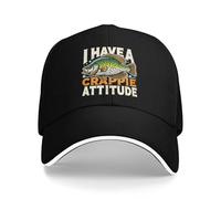 Berretto da Baseball I Have Crappie Attitude Fishing Dad Hat Vintage Trucker cap Regolabile Cappellino Visiera per Campeggio Sport Escursionismo