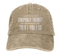 Berretto da Baseball I Identify As A Conspiracy Theorist Pronouns Are Told You So Black Dad Hat Soft Cappellino Visiera Protezione UV Cappellino da Baseball per Sport Campeggio Running