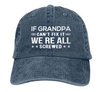 Berretto da Baseball If Grandpa Can't Fix It We're all Screwed Funny Trucker cap Protezione UV Cappellino Visiera Soft Dad Hat per Running Sport Escursionismo