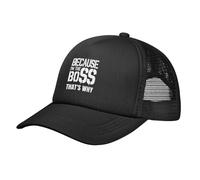 Berretto da Baseball I'm The Boss That's Why Black Cappellino da Baseball Traspirante Trucker cap Protezione UV Dad Hat per Running Escursionismo Campeggio