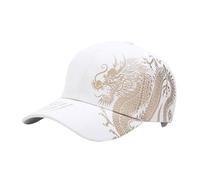 Berretto da Baseball in Stile Cinese for Uomo e Donna | Cappello a Becco D'Anatra Casual da Esterno Cappello Versatile for la Protezione Solare(White)