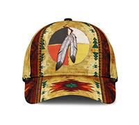 Berretto da Baseball Indigenous America Native Feather Medicine Wheel Cappello Escursionismo Asciugatura Rapida Regolabile Cappellino da Camionista, per All'Aperto, Sportivo, Tennis, 57-60cm