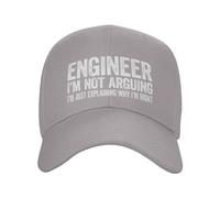 Berretto da Baseball Ingegnere, Non STO Discutendo, STO Solo Spiegando perché Ho Ragione Gray Cappellino Visiera Regolabile Trucker cap Vintage Baseball cap per Sport Tennis Running