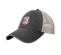 Berretto da Baseball July 4Th Owl Flowers Cappellino per Caccia | Cappelli Golf Retro Regolabile Cappelli Da Baseball Per Pesca Donna Uomo Cappello Da Baseball