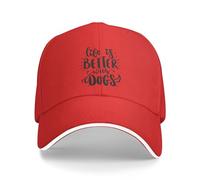 Berretto da Baseball Life Is Better with Dog Funny for Dog Lover Life Is Better with Dog Cappellino da Baseball Unisex Trucker cap Traspirante Cappellino Visiera per Running Escursionismo