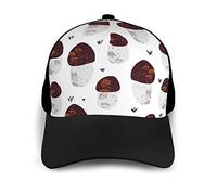 Berretto da Baseball Modello Grande Fungo Cappello Berretto Regolabile da Esterno in Tessuto Twill di Poliestere per Uomo Donna Adolescente Nero