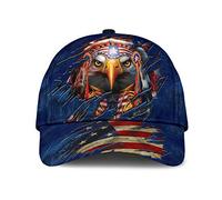 Berretto da Baseball Patriotic Eagle Crack America Flag 4Th of July Independence Day Cappello da Baseball A Croce Caccia Uomini Cappellino da Camionista, per All'Aperto, Campeggio, 57-60cm