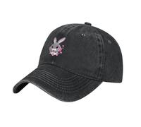 Berretto da Baseball Pink Bunny Head Blowing Bubbles Printing Cappellino Visiera Vintage Dad Hat Regolabile Trucker cap per Running Campeggio Escursionismo