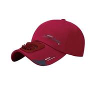 Berretto da baseball ricaricabile solare Ricarica USB Cappello da camionista da spiaggia Protezione solare Donne e uomini Mesh Solar Powered Regolabile Outdoor Unisex Cappello da Baseball, Rosso